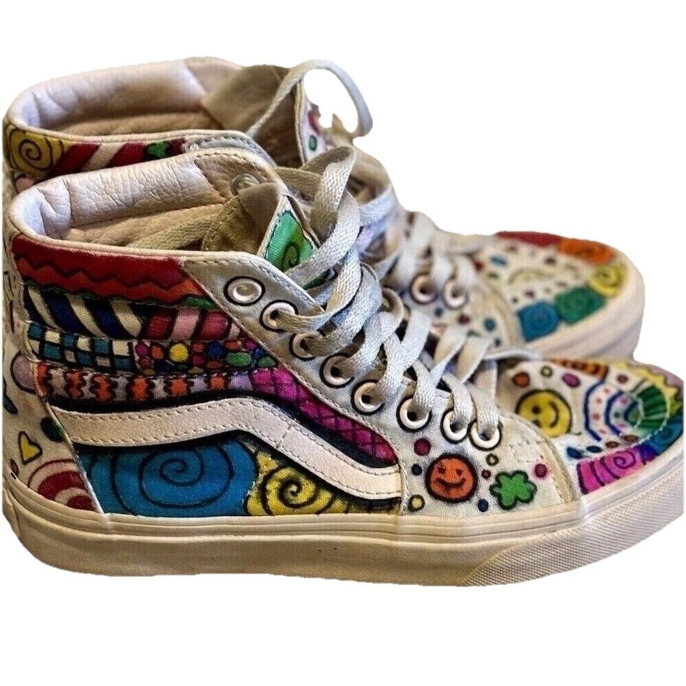 Vans Unique 36EU 4.5M 6W Upcycled Hand Painted Climate‎ Change Weather Sneaker